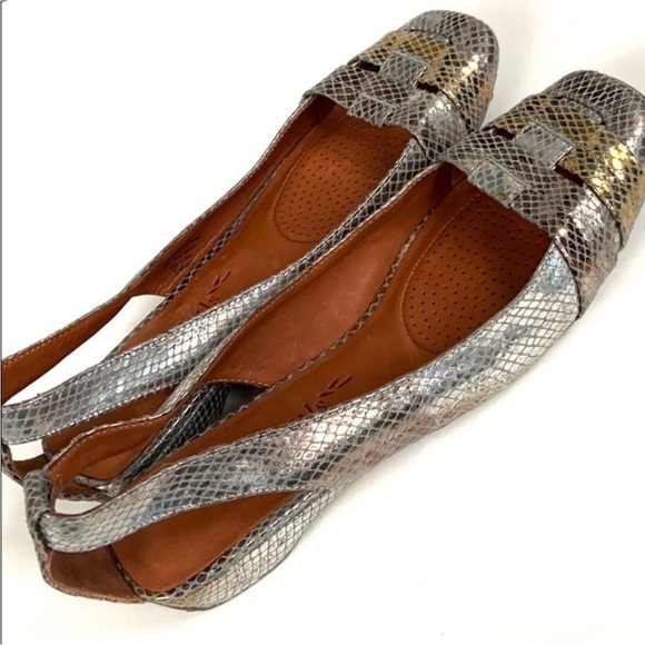 Like New Gentle Souls Metallic Snakeskin Leather Shoes Size 9.5 - Picture 7 of 10